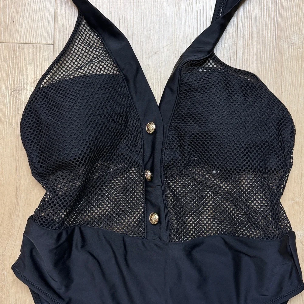 L'AGENCE Natalya Mesh One-Piece Swimsuit, SIZE MEDIUM
